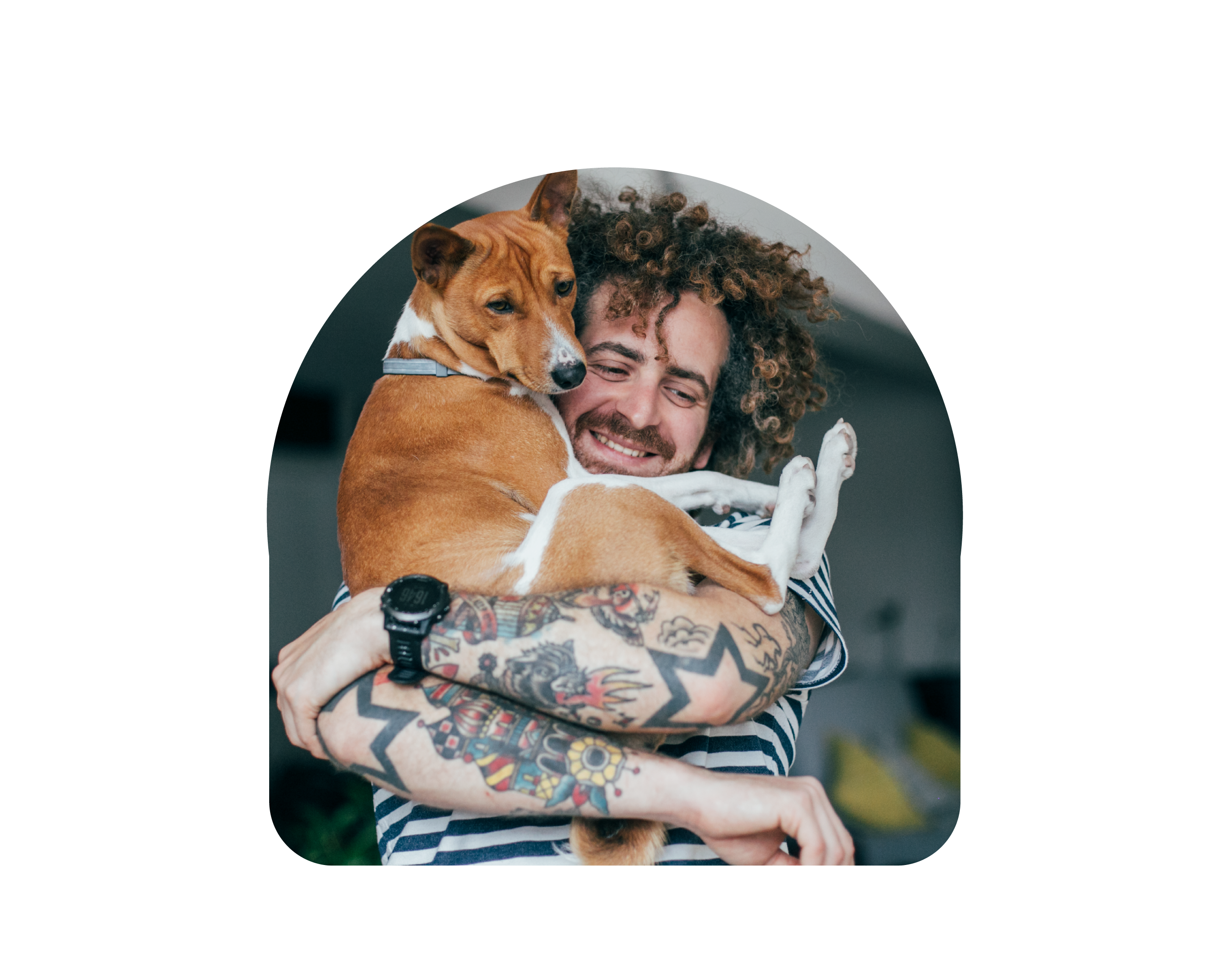 picture of a man with his dog