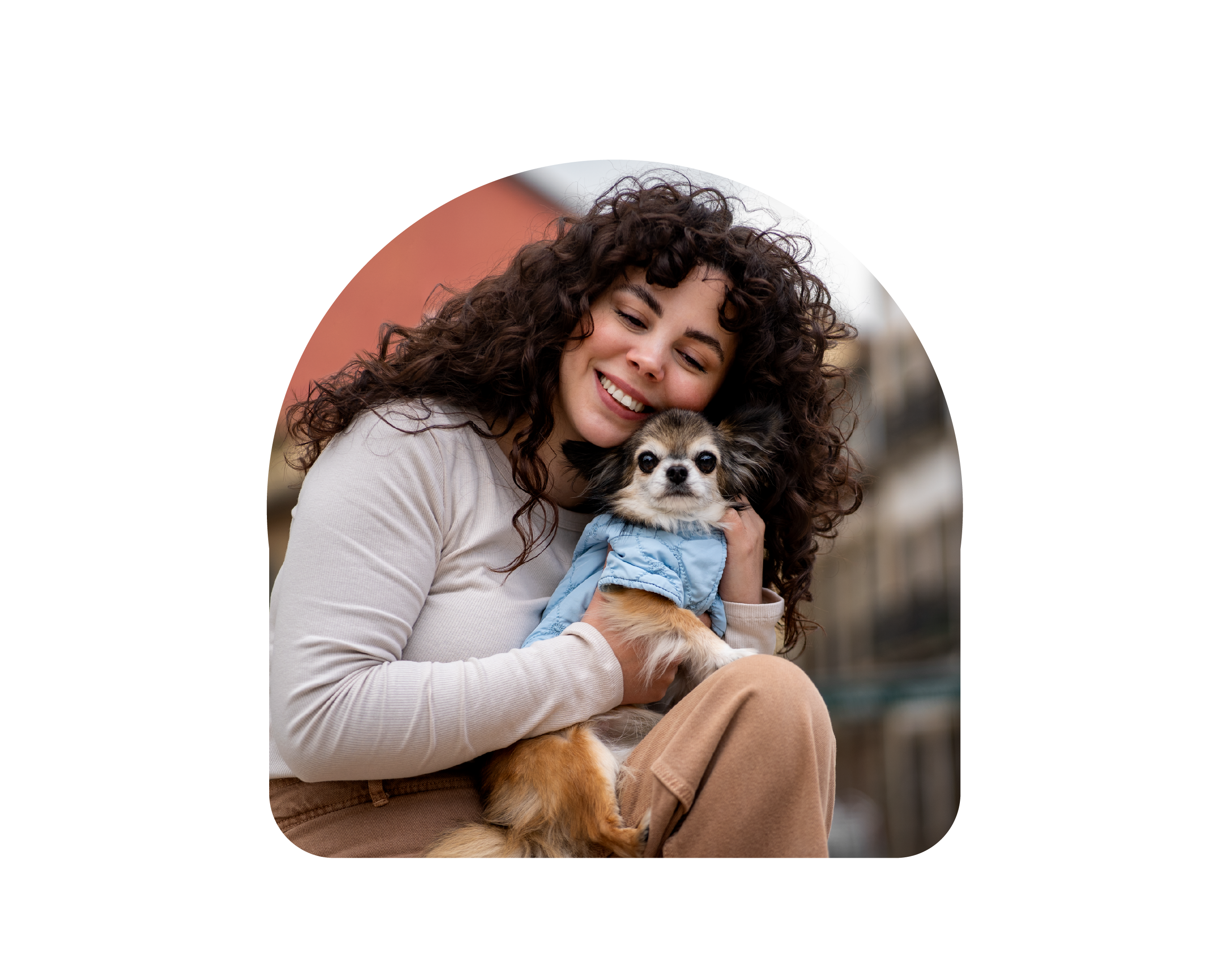 picture of a women with her dog